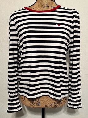 Tommy Hilfiger Striped Smock Cuffed knit long sleeve top XL